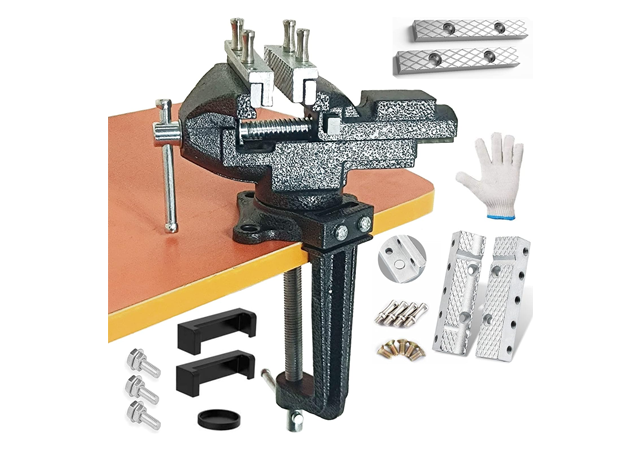 MYTEC Bench Vise or Table Vise, multifunctional jaw, multi-functional Combined Vise with Quick Adjustment